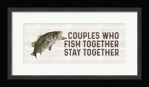 Framed Less Talk More Fishing panel V-Together Print