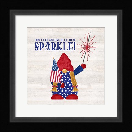 Framed Patriotic Gnomes I-Sparkle Print