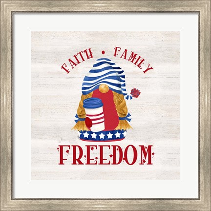 Framed Patriotic Gnomes II-Freedom Print