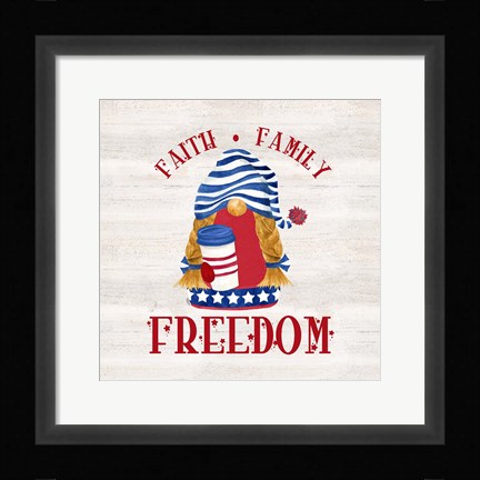 Framed Patriotic Gnomes II-Freedom Print