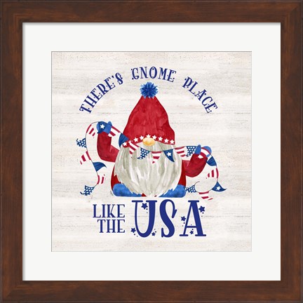 Framed Patriotic Gnomes III-USA Print
