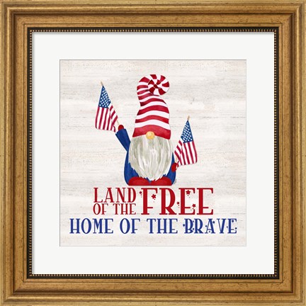 Framed Patriotic Gnomes IV-Land of the Free Print