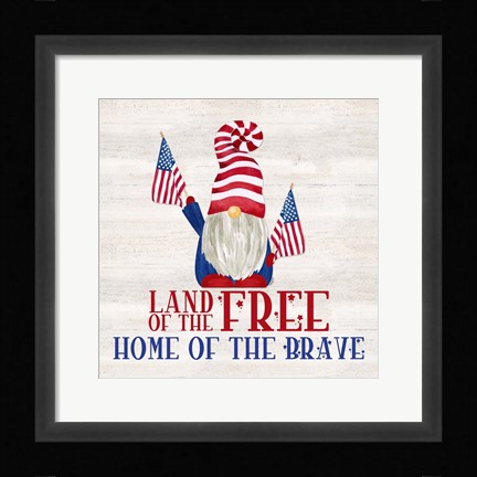 Framed Patriotic Gnomes IV-Land of the Free Print