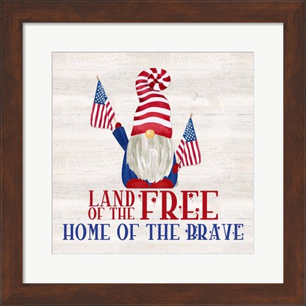 Framed Patriotic Gnomes IV-Land of the Free Print