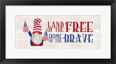 Framed Patriotic Gnomes panel I-Land of the Free Print