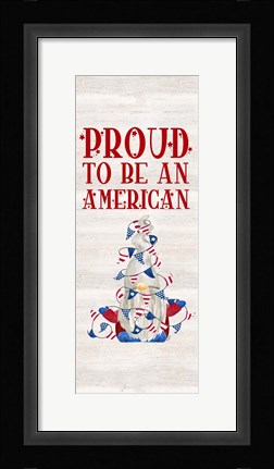 Framed Patriotic Gnomes vertical II-American Print