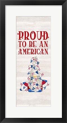 Framed Patriotic Gnomes vertical II-American Print