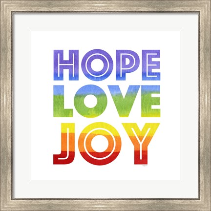 Framed Rainbows VII-Hope Love Joy Print