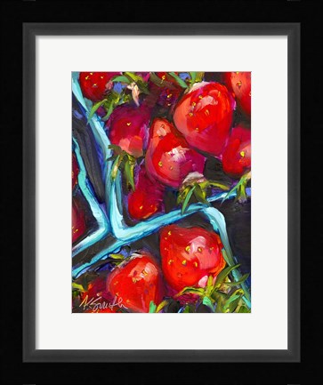 Framed Strawberry Carton Print