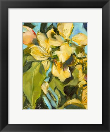Framed Golden Floral Print