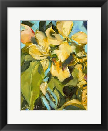 Framed Golden Floral Print