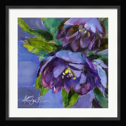 Framed Purple Florals Print