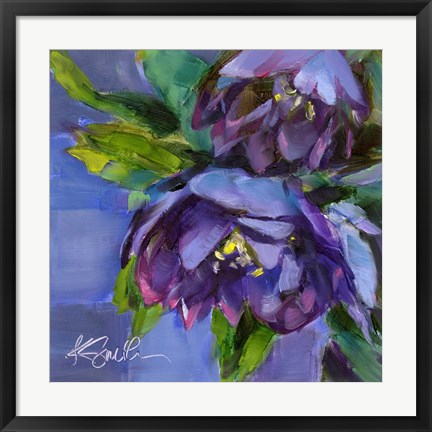 Framed Purple Florals Print
