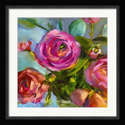 Framed Roses Still Life III Print