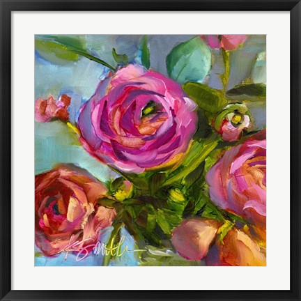 Framed Roses Still Life III Print