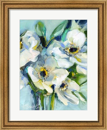 Framed White Floral Still Life Print