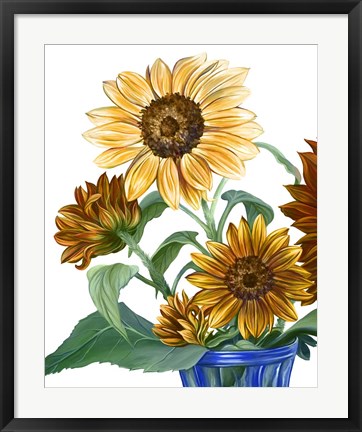 Framed China Sunflowers II Print