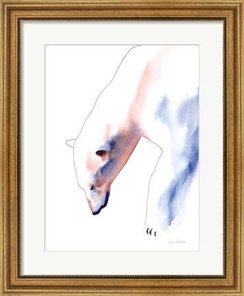 Framed Copper and Blue Polar Bear Print