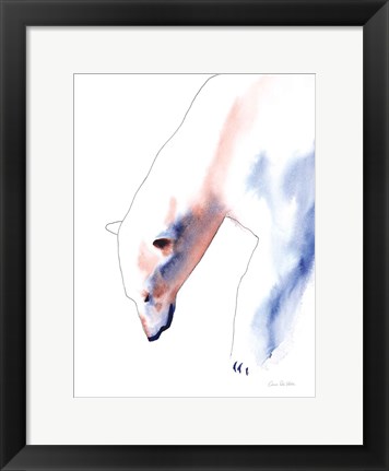 Framed Copper and Blue Polar Bear Print
