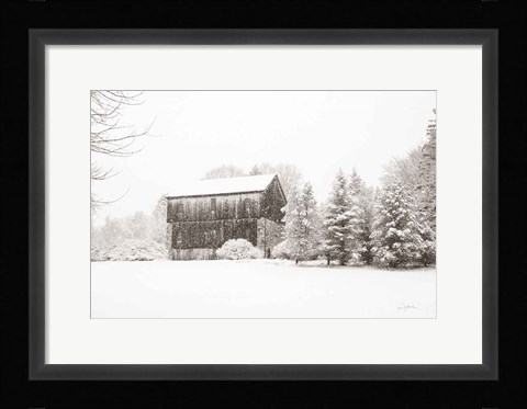 Framed First Snow BW Crop Print