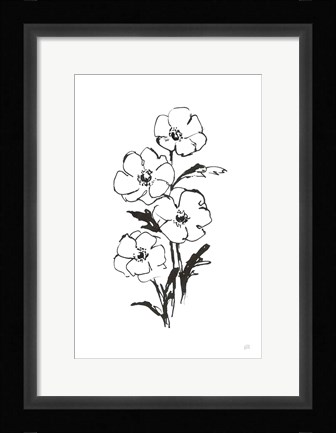 Framed Line Anemone I Print