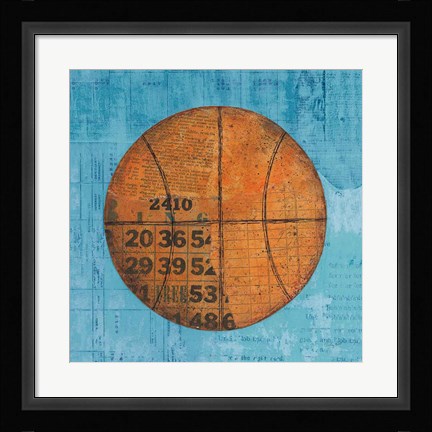 Framed Play Ball IV Blue Print