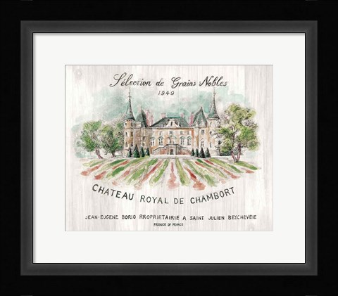 Framed Chateau Chambort on Wood Color Print
