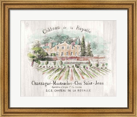 Framed Chateau Royalle on Wood Color Print