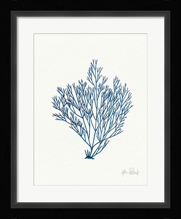 Framed Sea Garden II Royal Blue Print