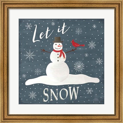 Framed Christmas Cheer IV Let it Snow Print