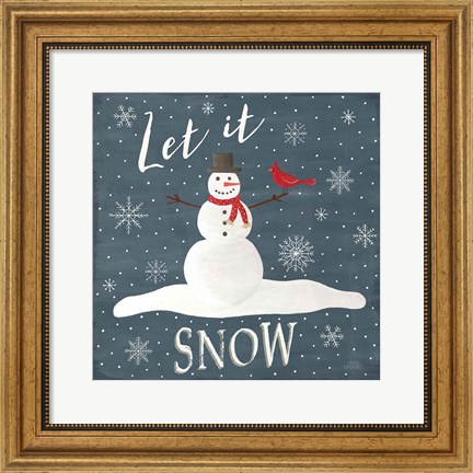Framed Christmas Cheer IV Let it Snow Print