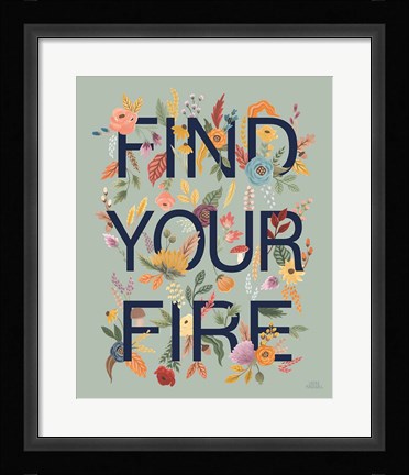 Framed Harvest Garden III Green Print