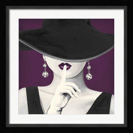 Framed Haute Chapeau Purple I v2 Print