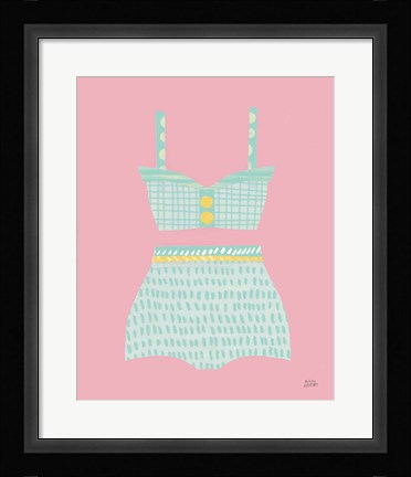 Framed Bathing Beauties IV Pastel Print