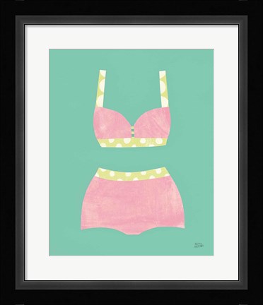 Framed Bathing Beauties III Pastel Print