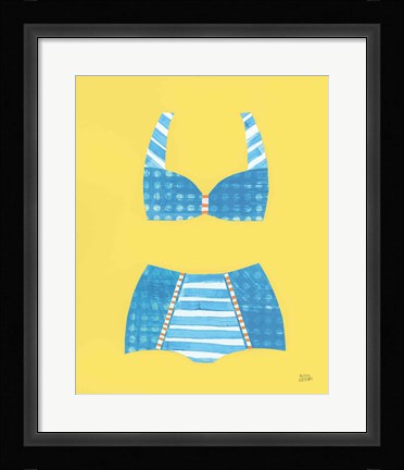 Framed Bathing Beauties II Pastel Print