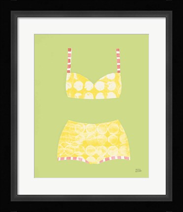 Framed Bathing Beauties I Pastel Print