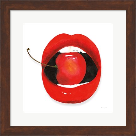 Framed Cherry Lips Print