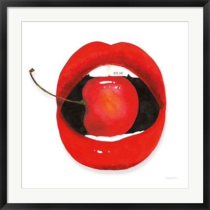 Framed Cherry Lips Print