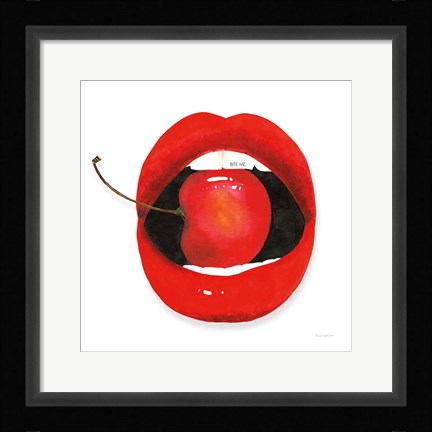 Framed Cherry Lips Print