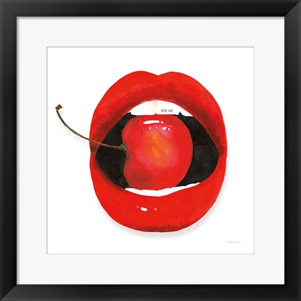 Framed Cherry Lips Print