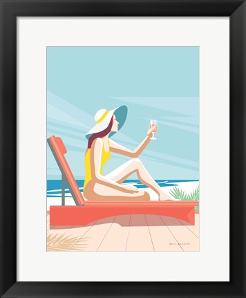 Framed South Beach Sunbather I Print