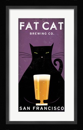 Framed Cat Brewing Print