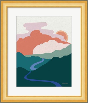 Framed Hills and Valleys I Light Print