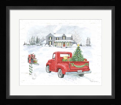 Framed Farmhouse Holidays VI Truck Print