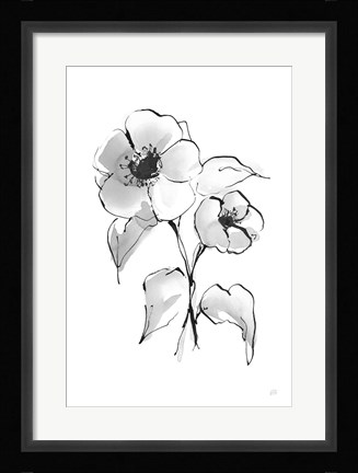 Framed Wash Poppy I Print