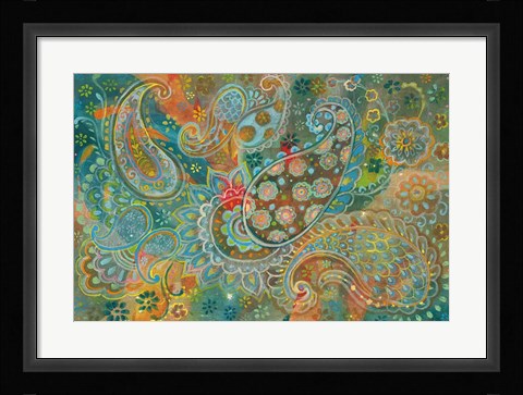 Framed Floral Paisley Print