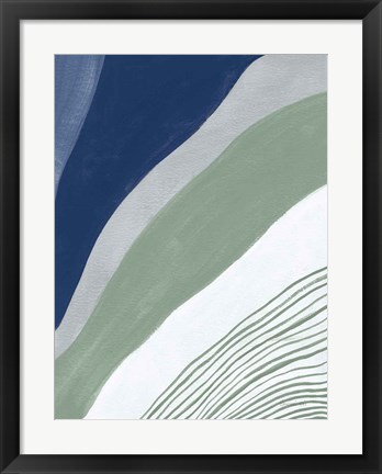 Framed Blue Green Abstract IV Print