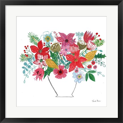 Framed Holiday Bouquet II Print