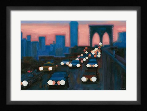 Framed Brooklyn Bridge Evening Print